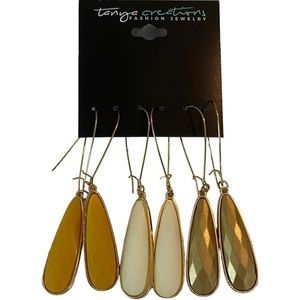 Tanya Creations Set of Three‎ Tear Drop Earrings